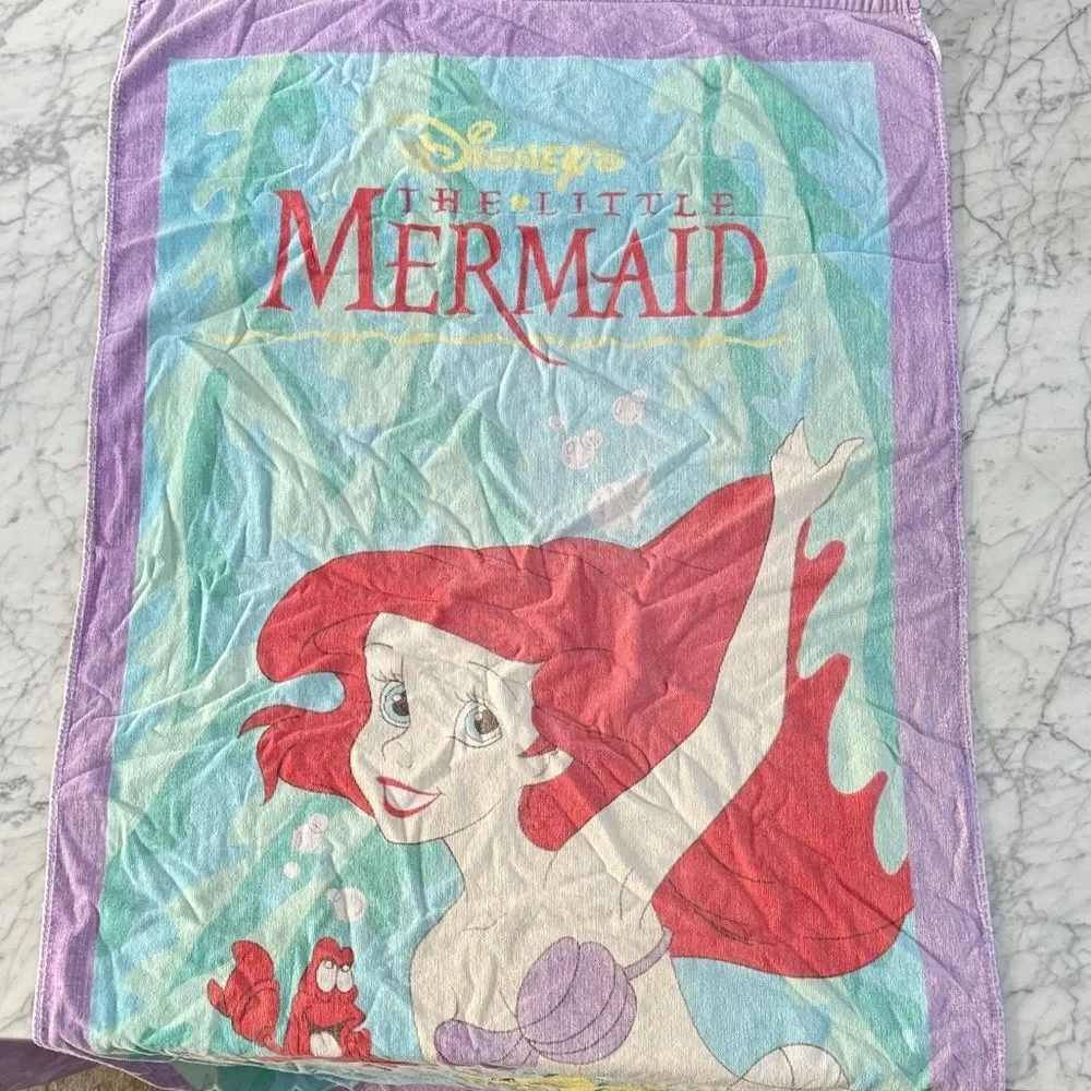 Vintage 90’s Disney The Little Mermaid Towel